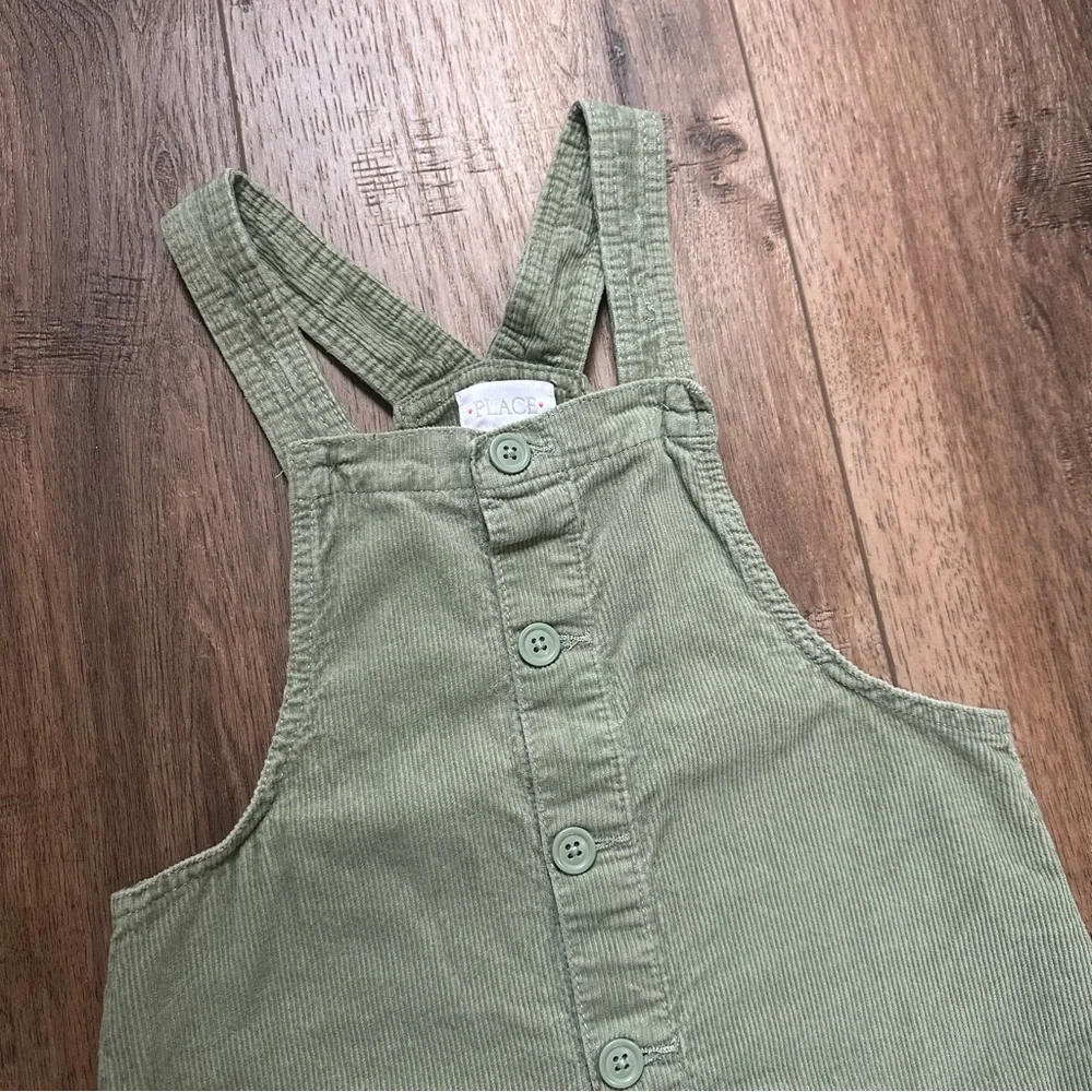 The Children’s Place Overall‎ Dress, Green Corduroy, Spring, Size 10